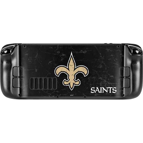 NFL New Orleans Saints Distressed Steam Deck Handheld Gaming Computer Skin